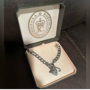 Juicy Couture Silver Necklace with Heart Charm